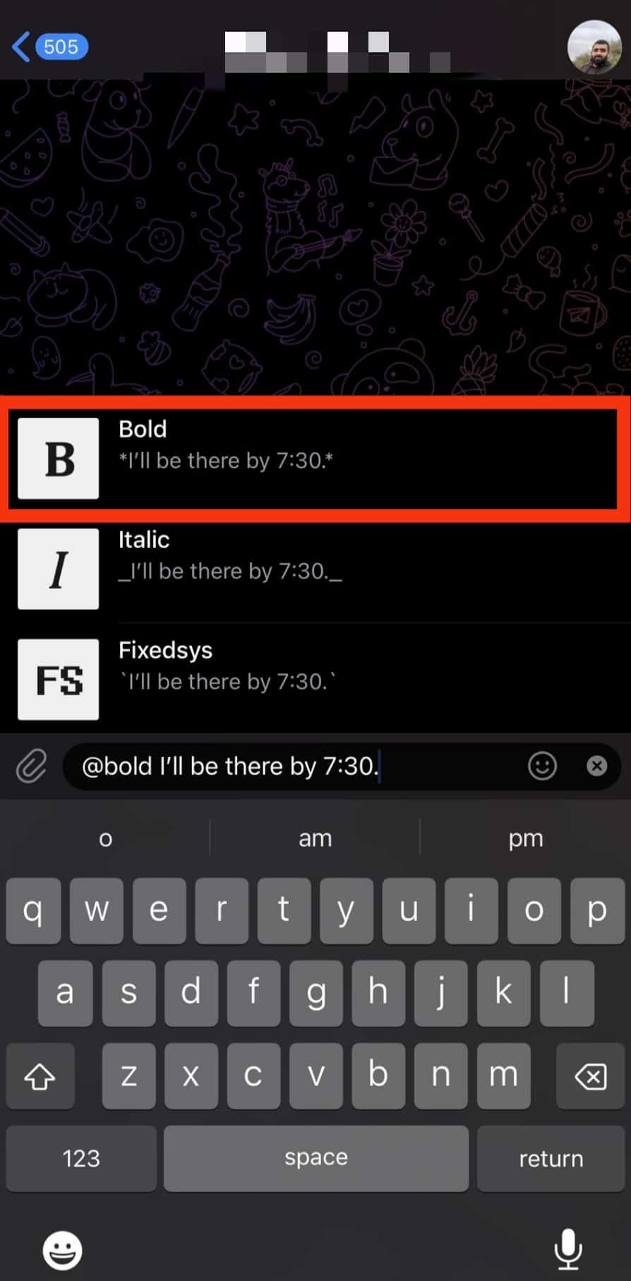 Tap On The Bold Option