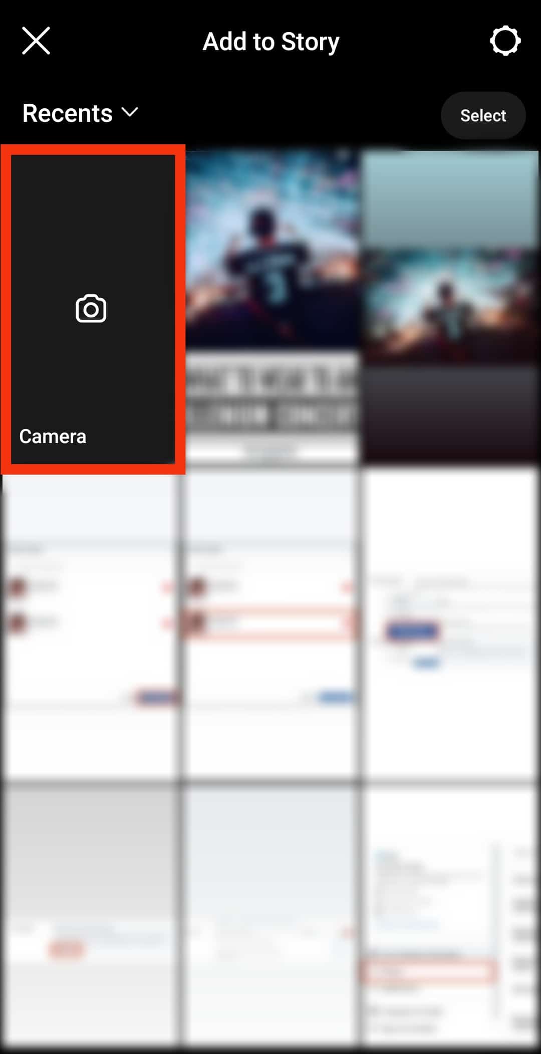 Tap On The Camera Option