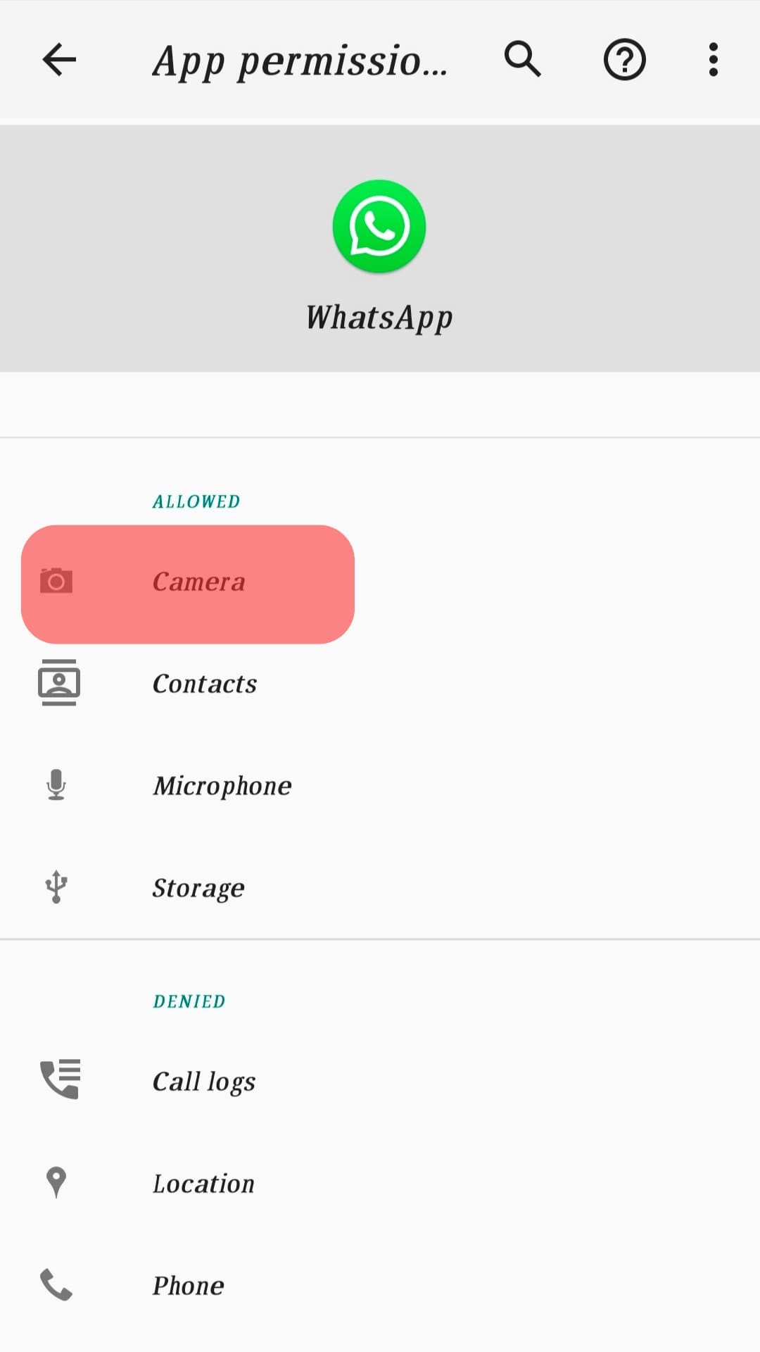 Tap On The Camera Option Whatsapp