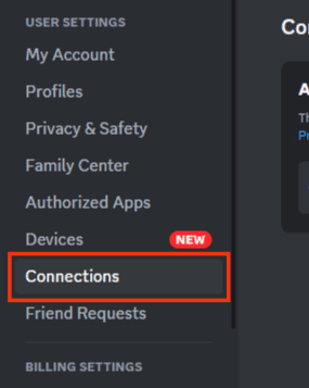 Tap On The Connections Section