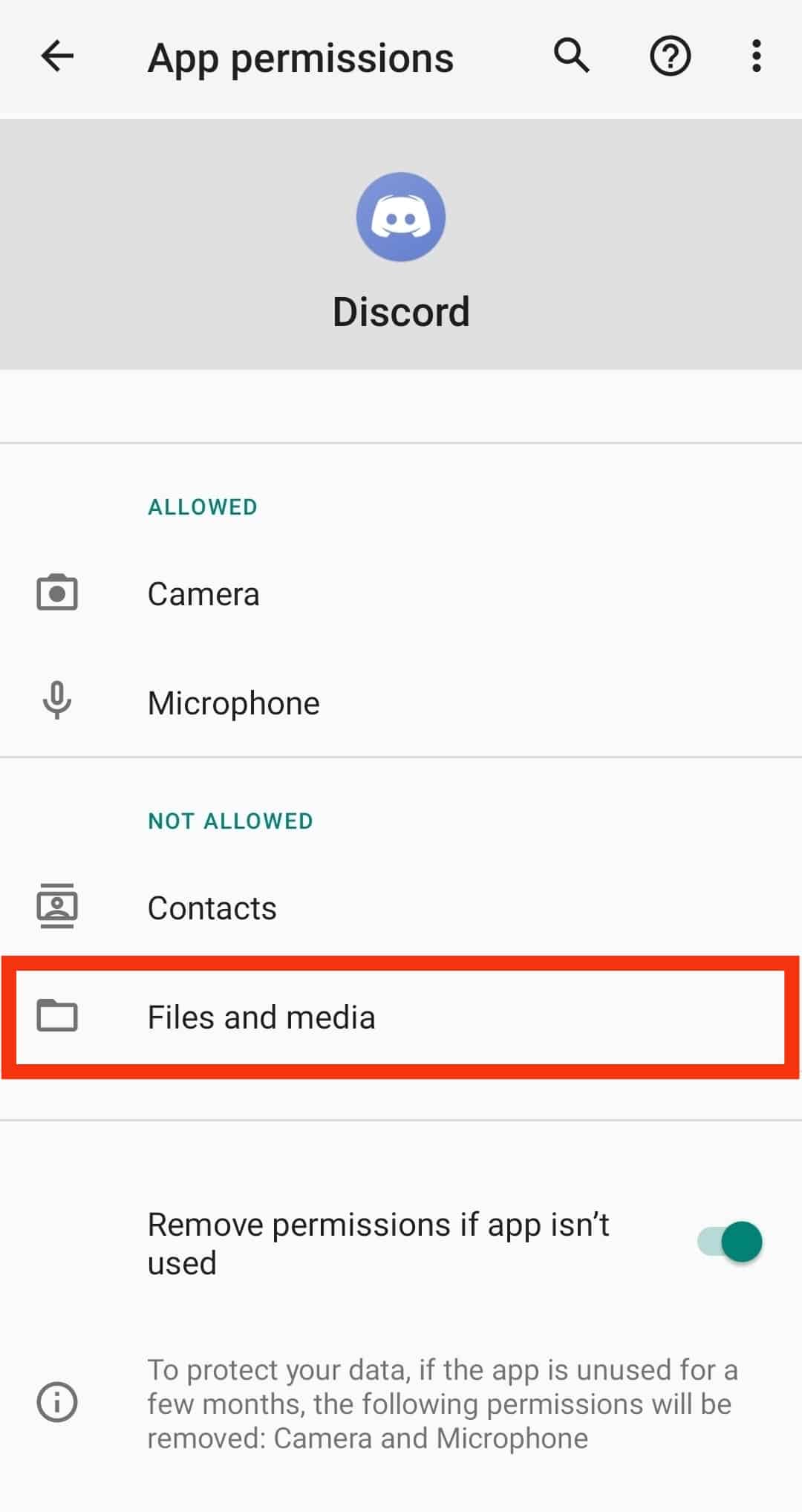 Tap On The Files And Media