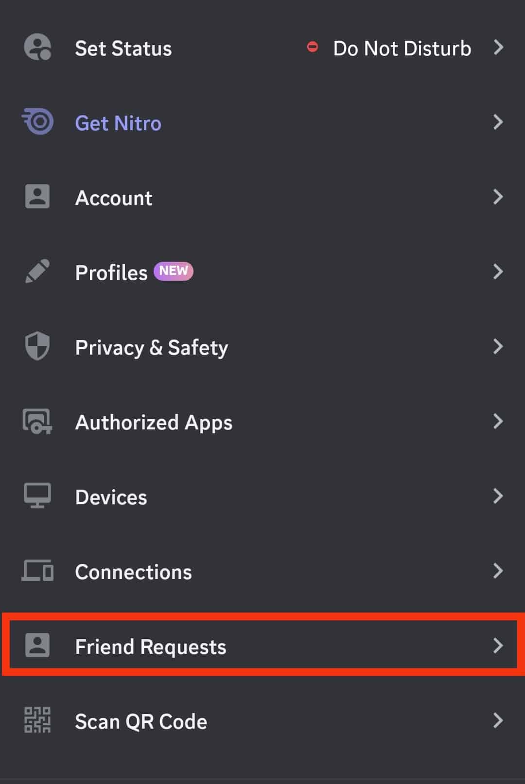Tap On The 'Friend Request' Option