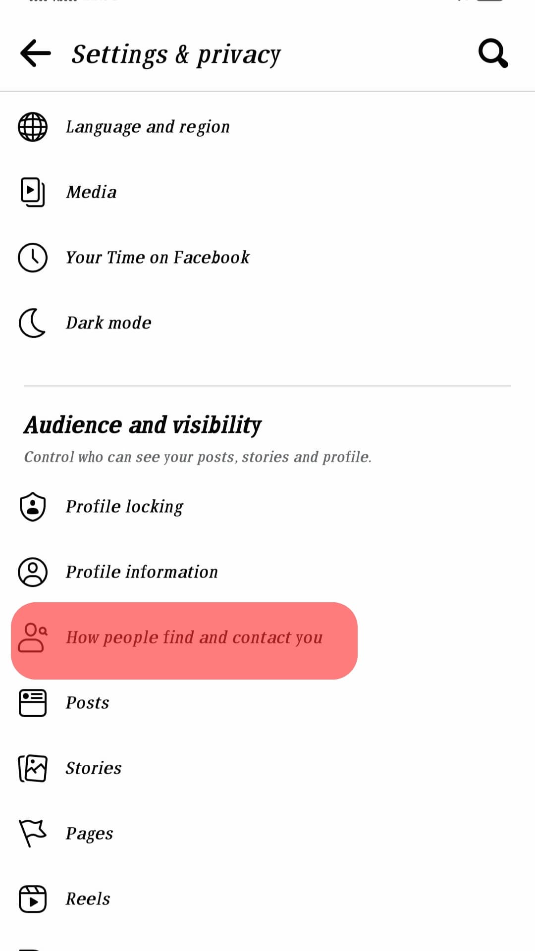 Tap On The How People Can Find And Contact You Option