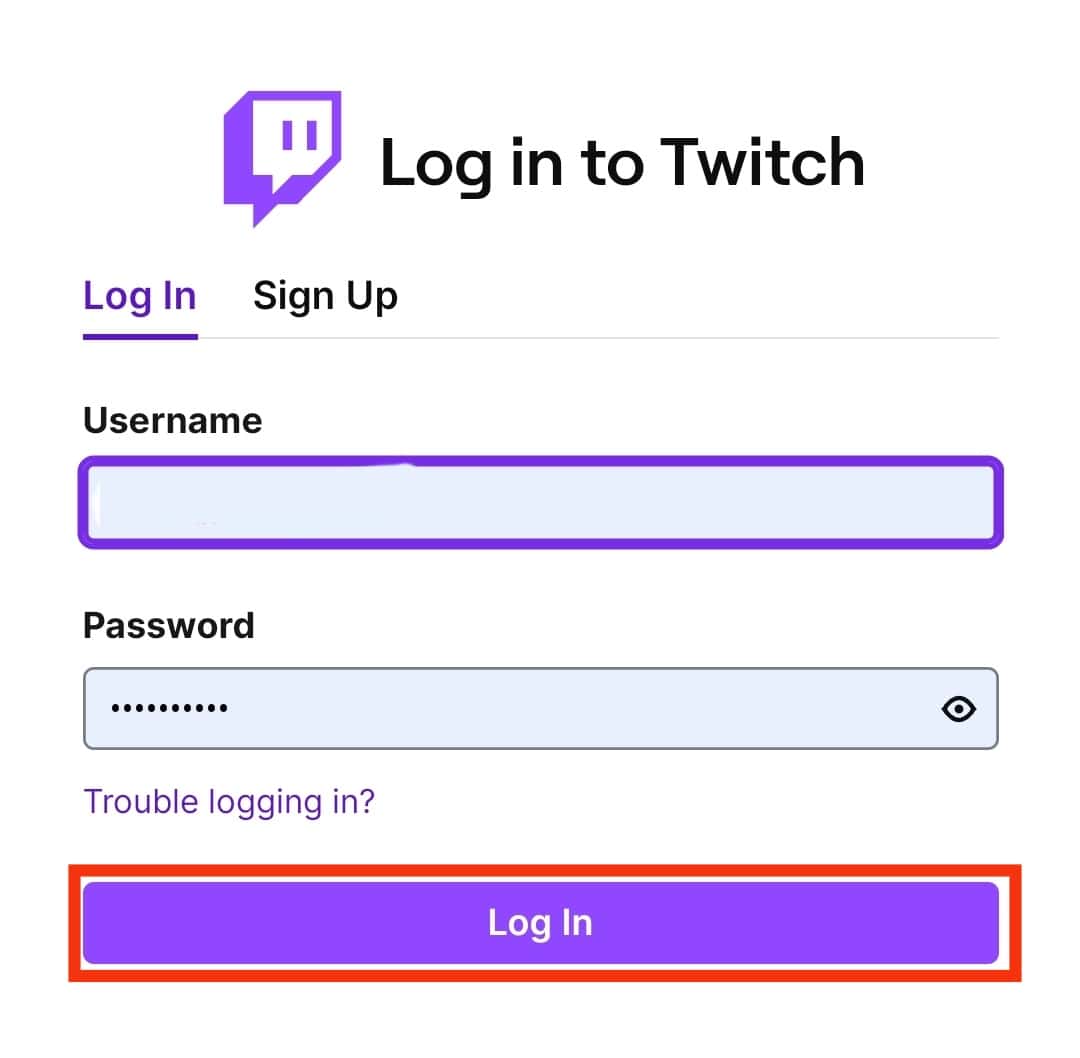 Tap On The Log In Button