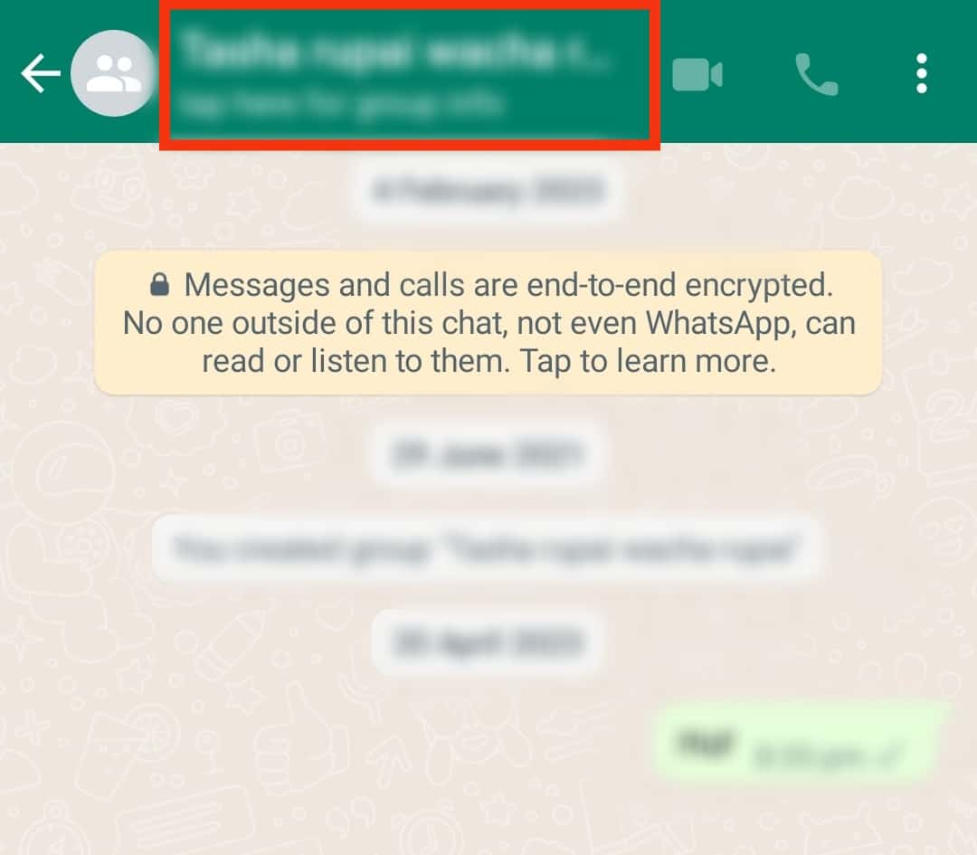 Tap On The Group's Name At The Top