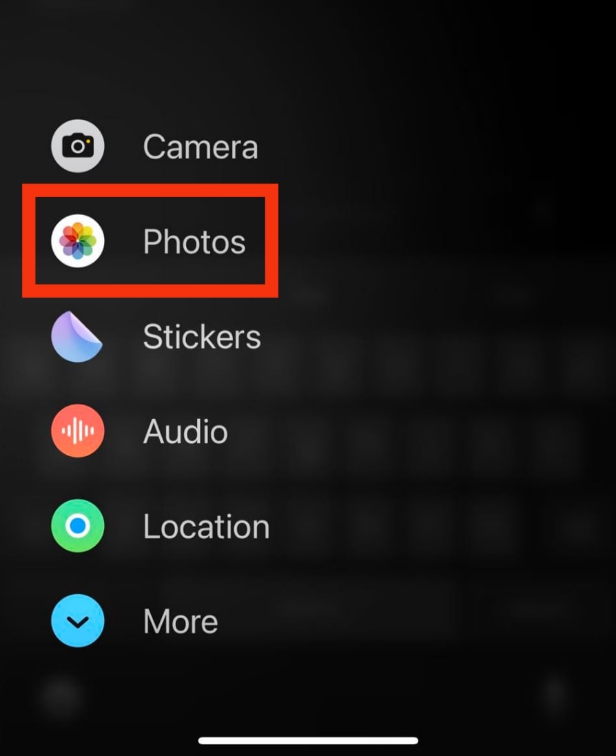 Tap On The Photos Option
