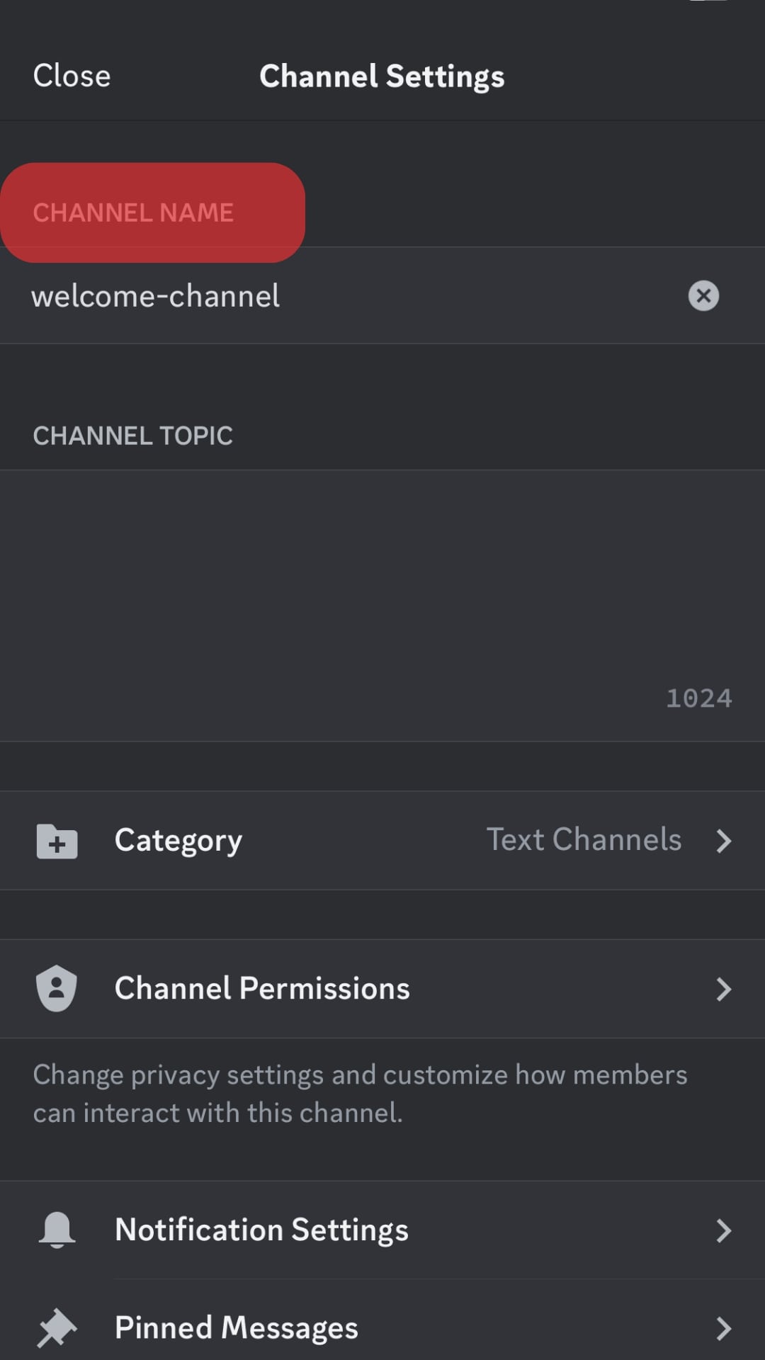 Tap On The Space Provided For Channel Name.