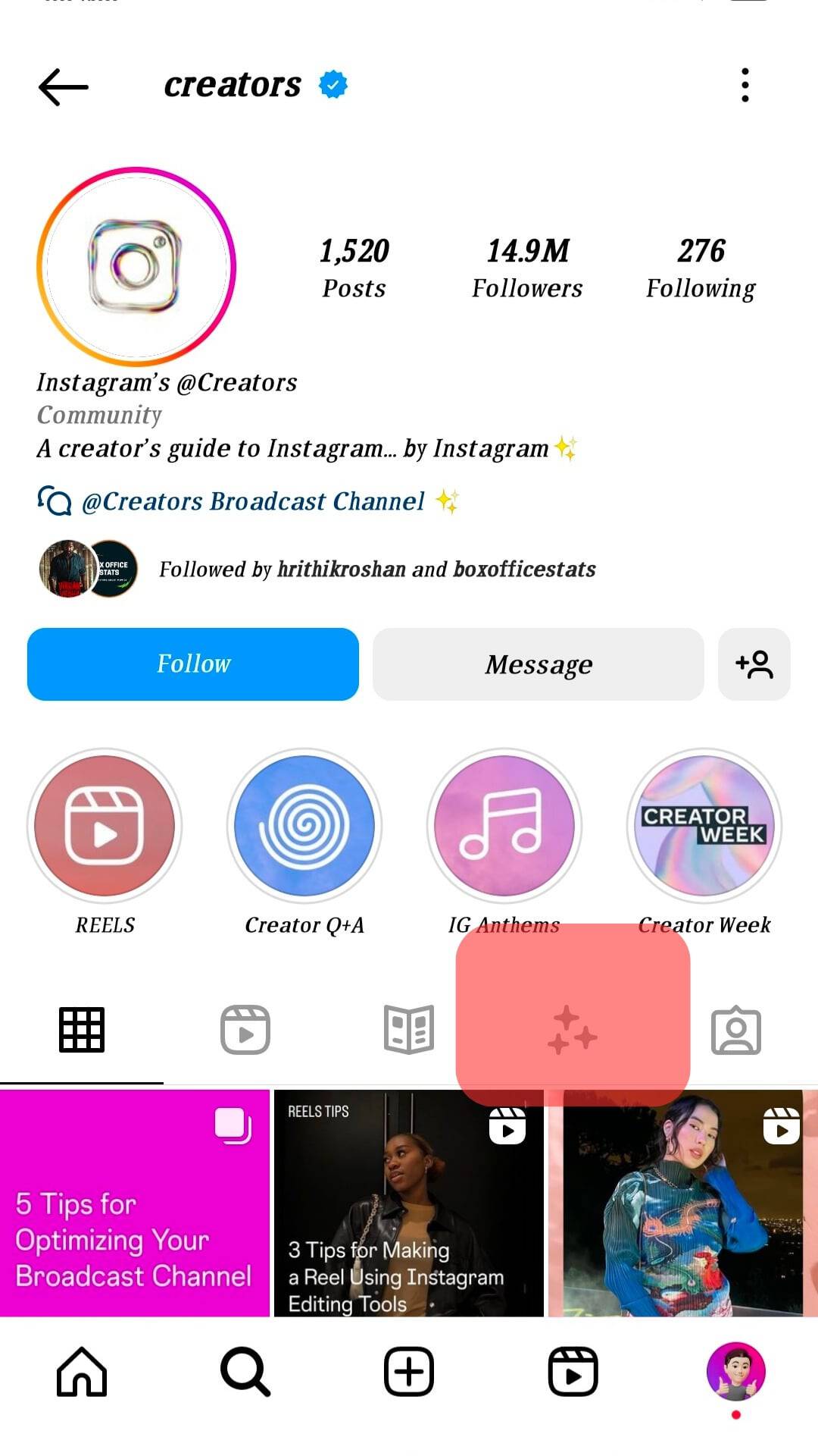 Tap On The Three Stars Icon
