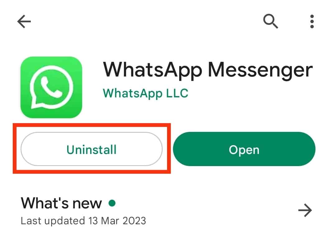 Tap On The Uninstall Option
