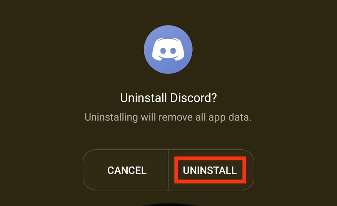 Tap On Uninstall