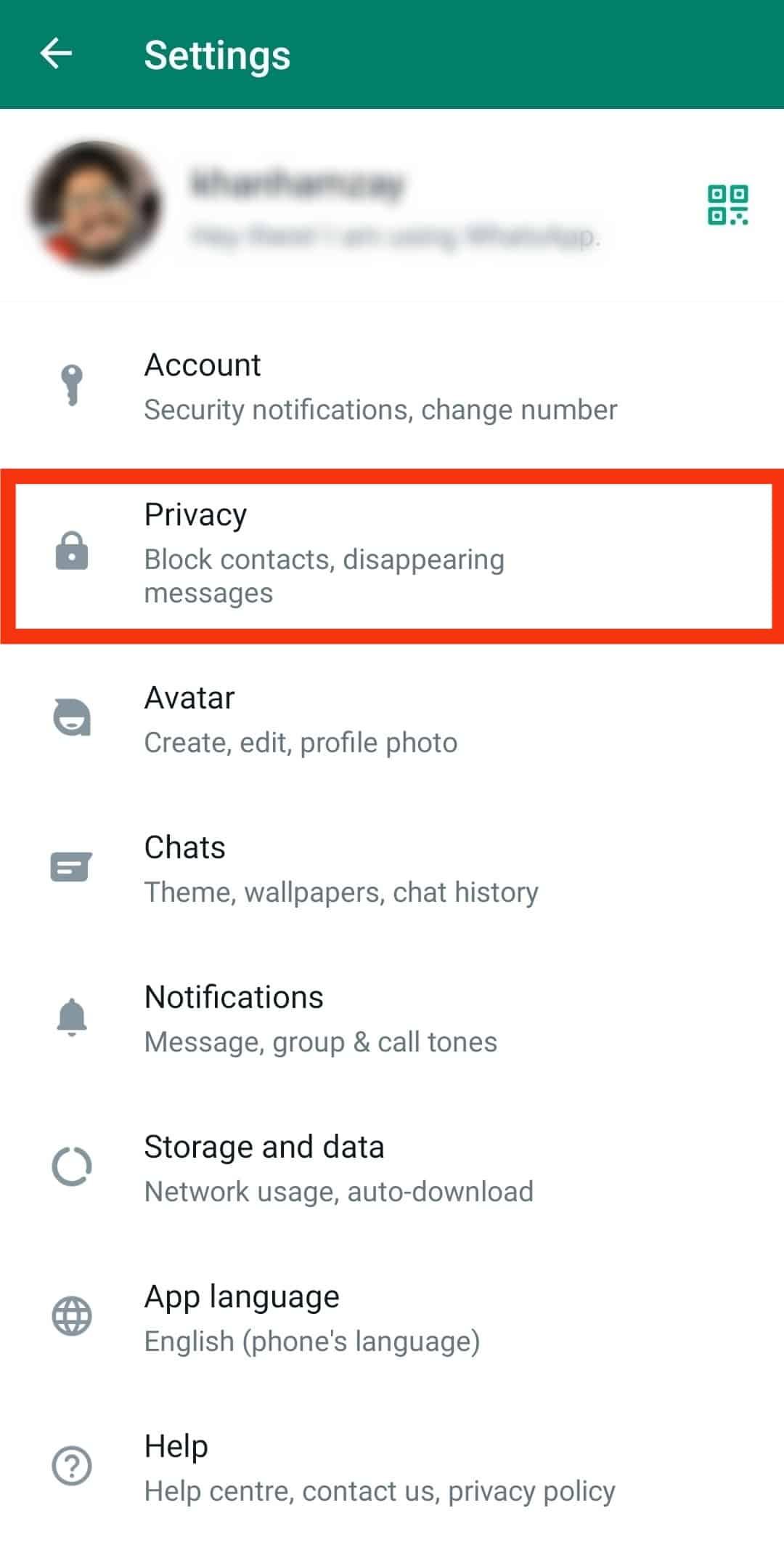 Tap Privacy Option