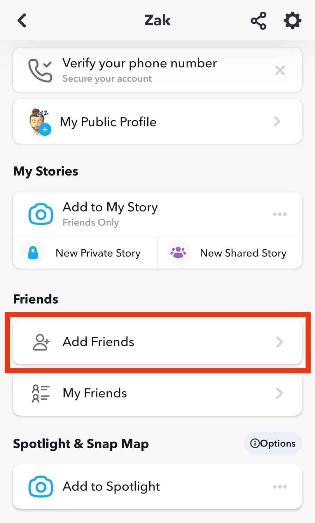 Tap The Add Friends Button