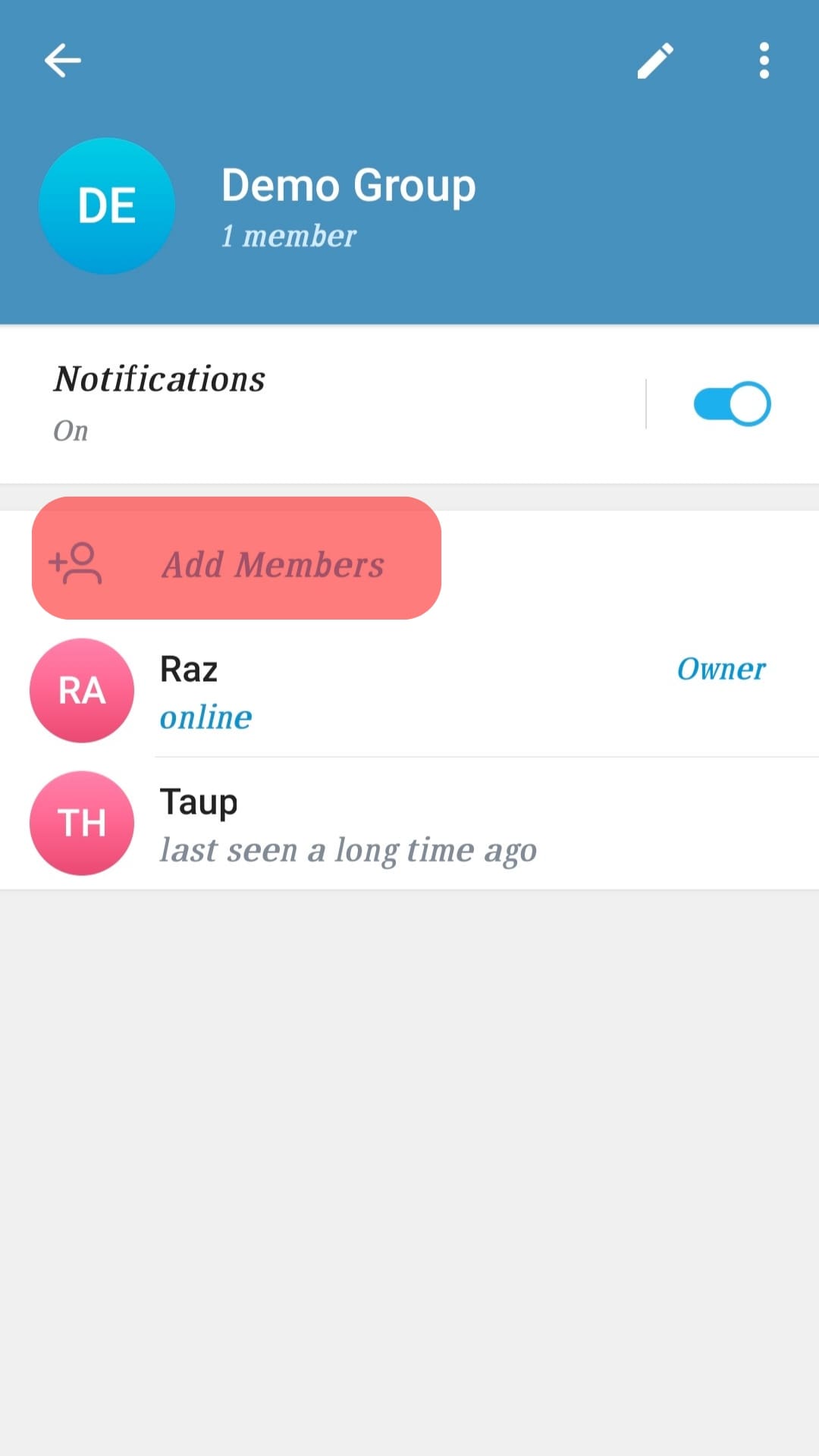 Tap The Add Member Option.