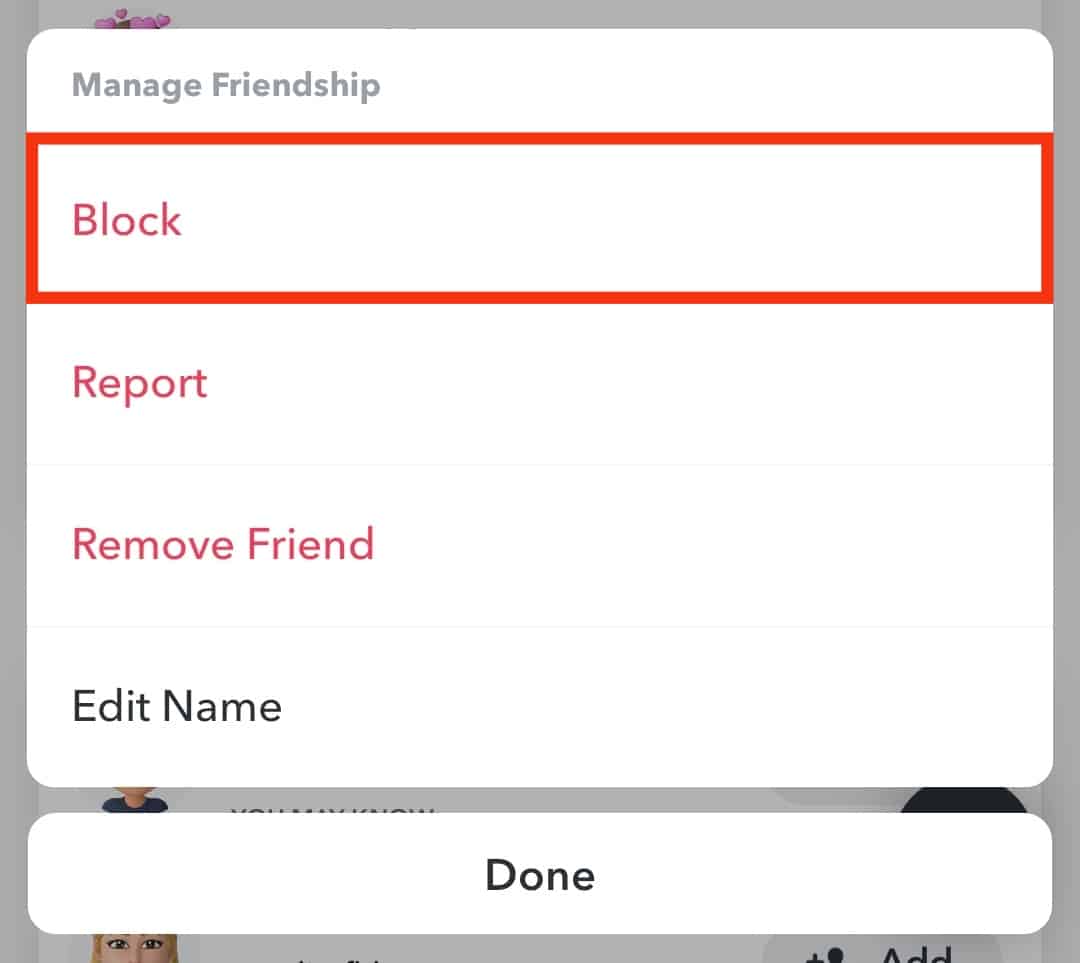 Tap The Block Option