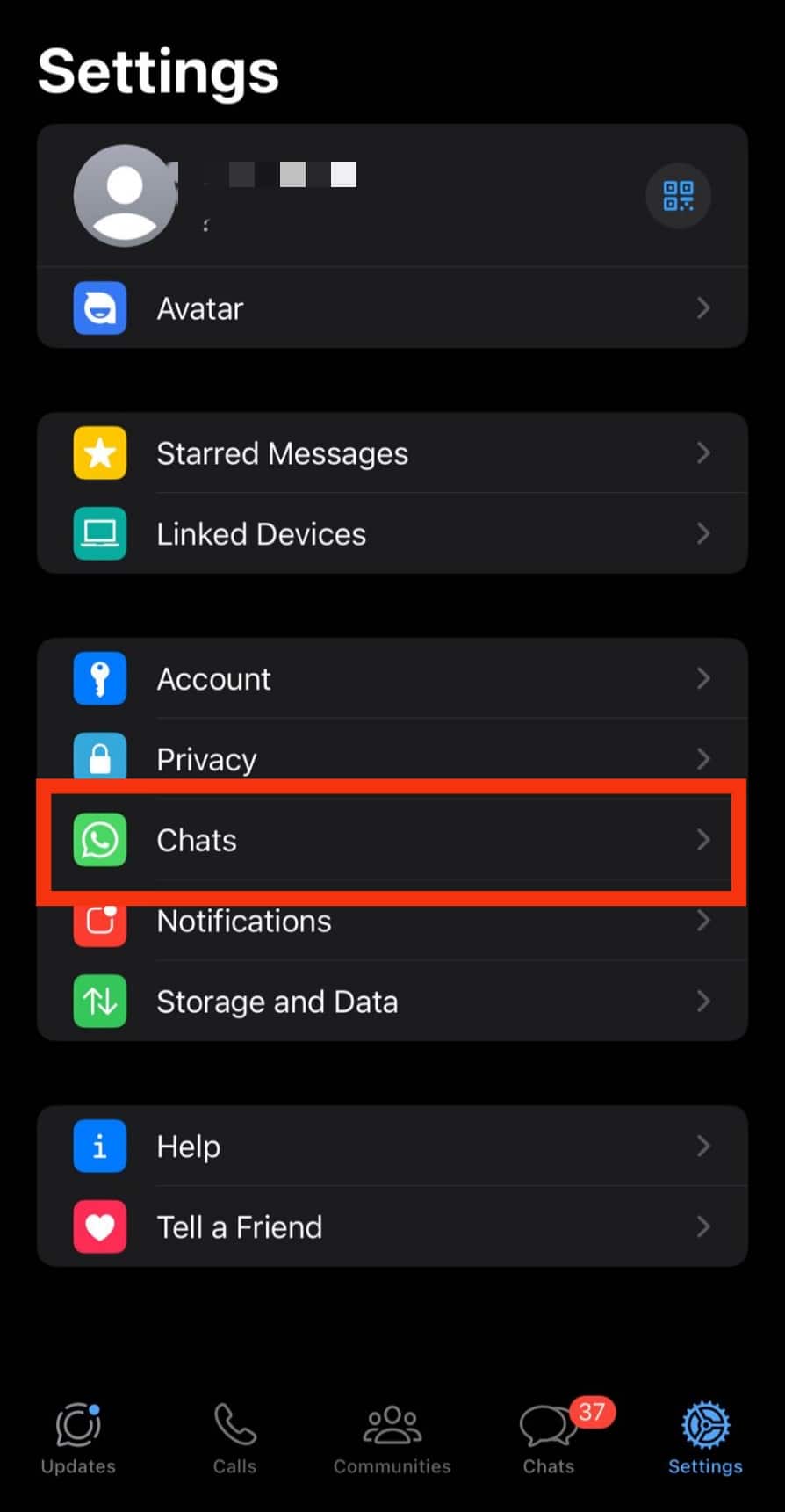 Tap The Chats Option.