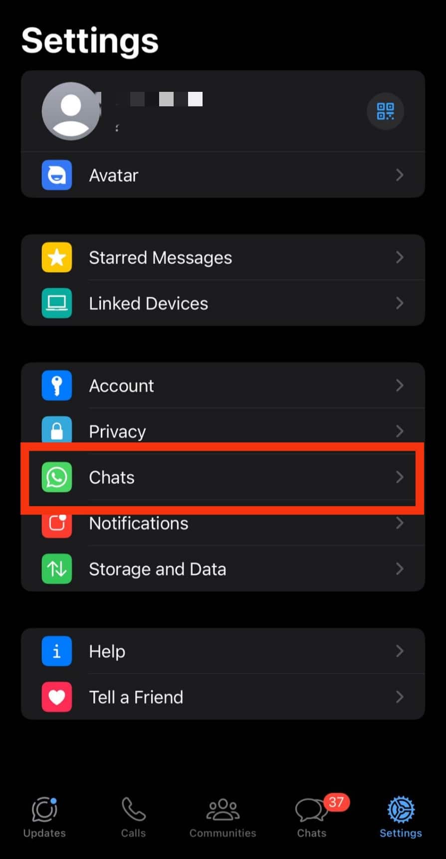 Tap The Chats Option.