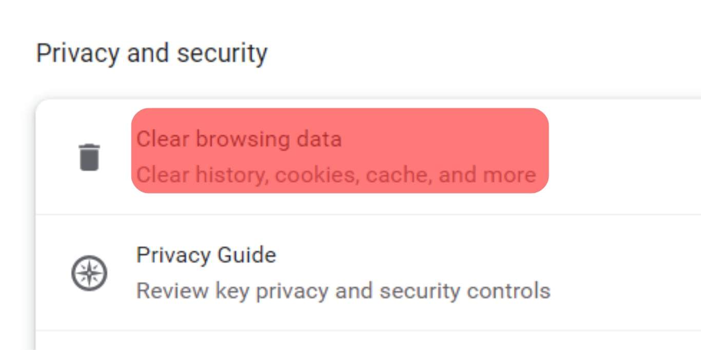 Tap The Clear Browsing Data Option Chrome