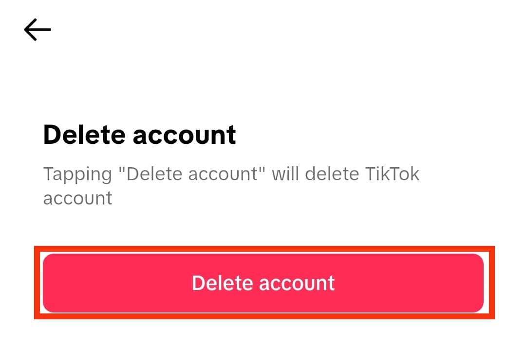 Tap The Delete Account Button