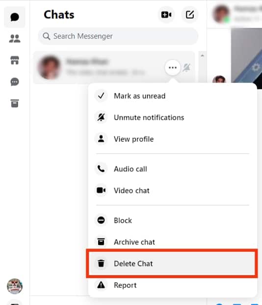 Tap The Delete Chat Option