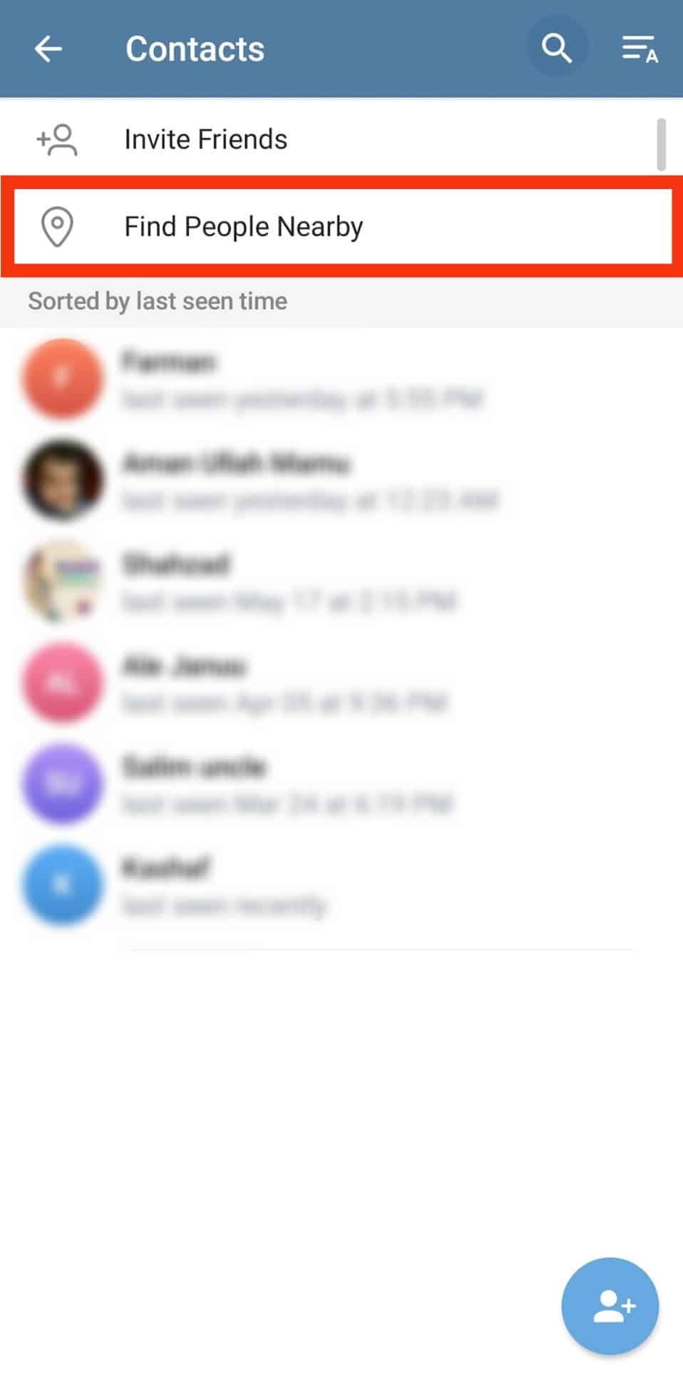 Tap The Find People Nearby Button