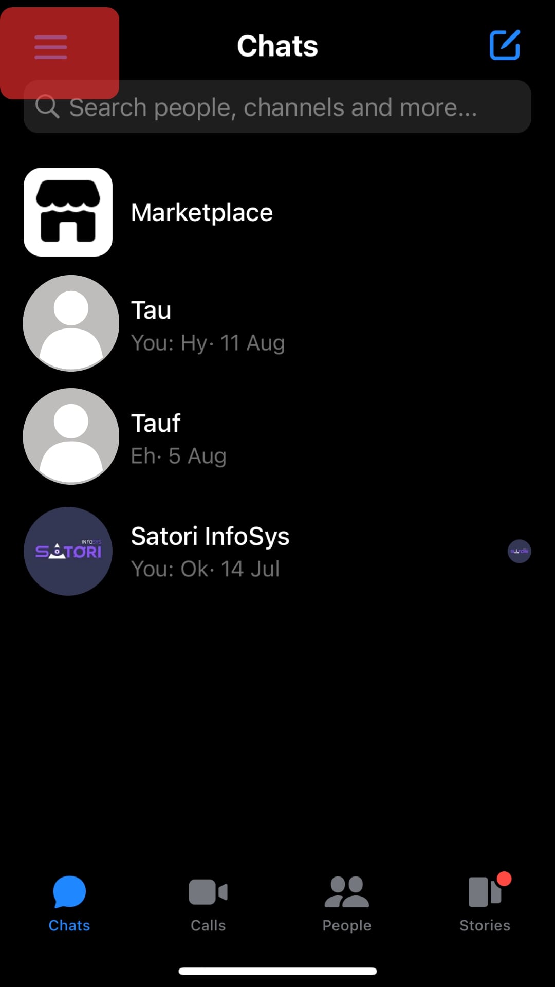 Tap The Hamburger Menu Icon Messenger