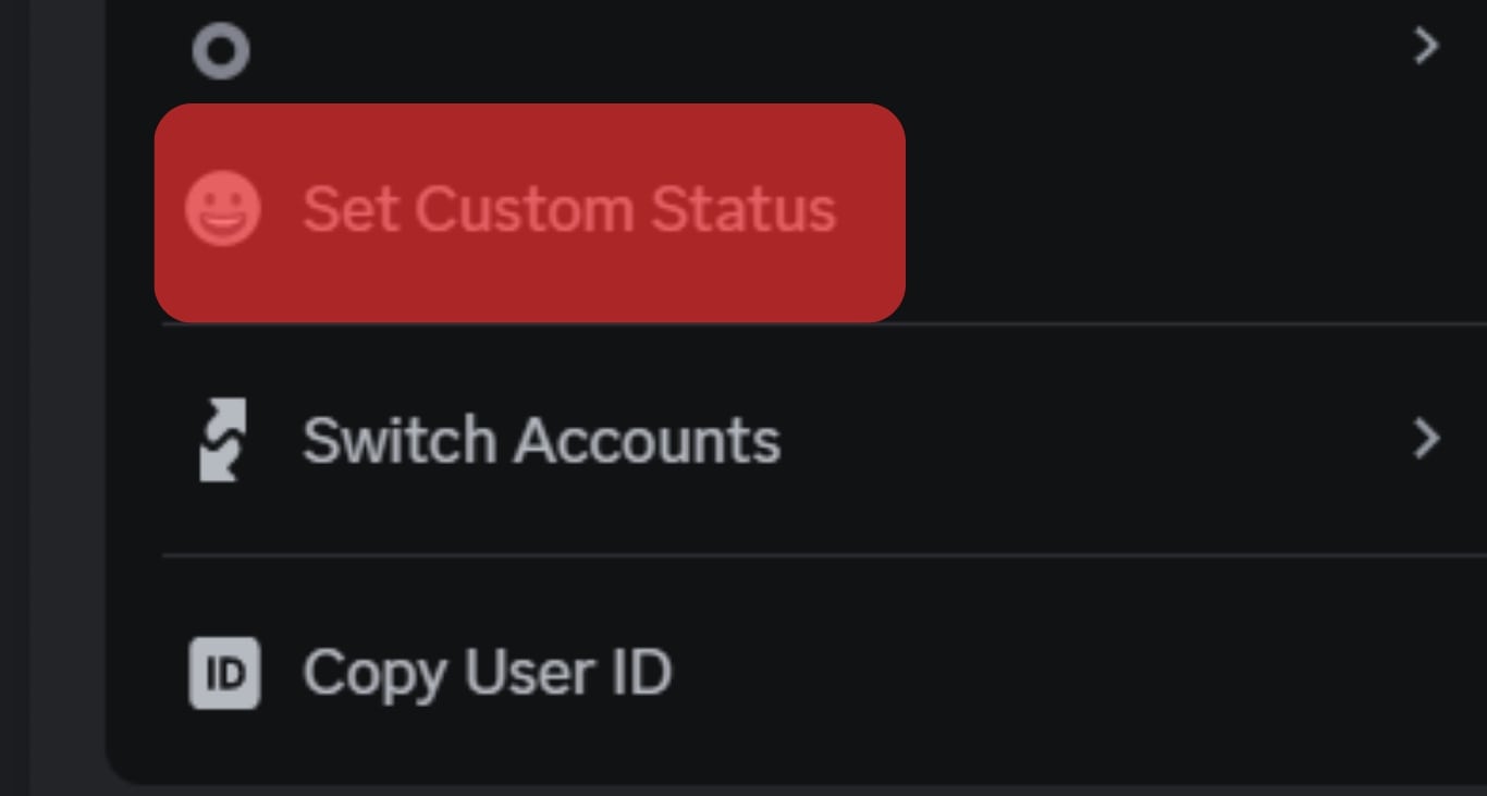 Tap The Set A Custom Status Option