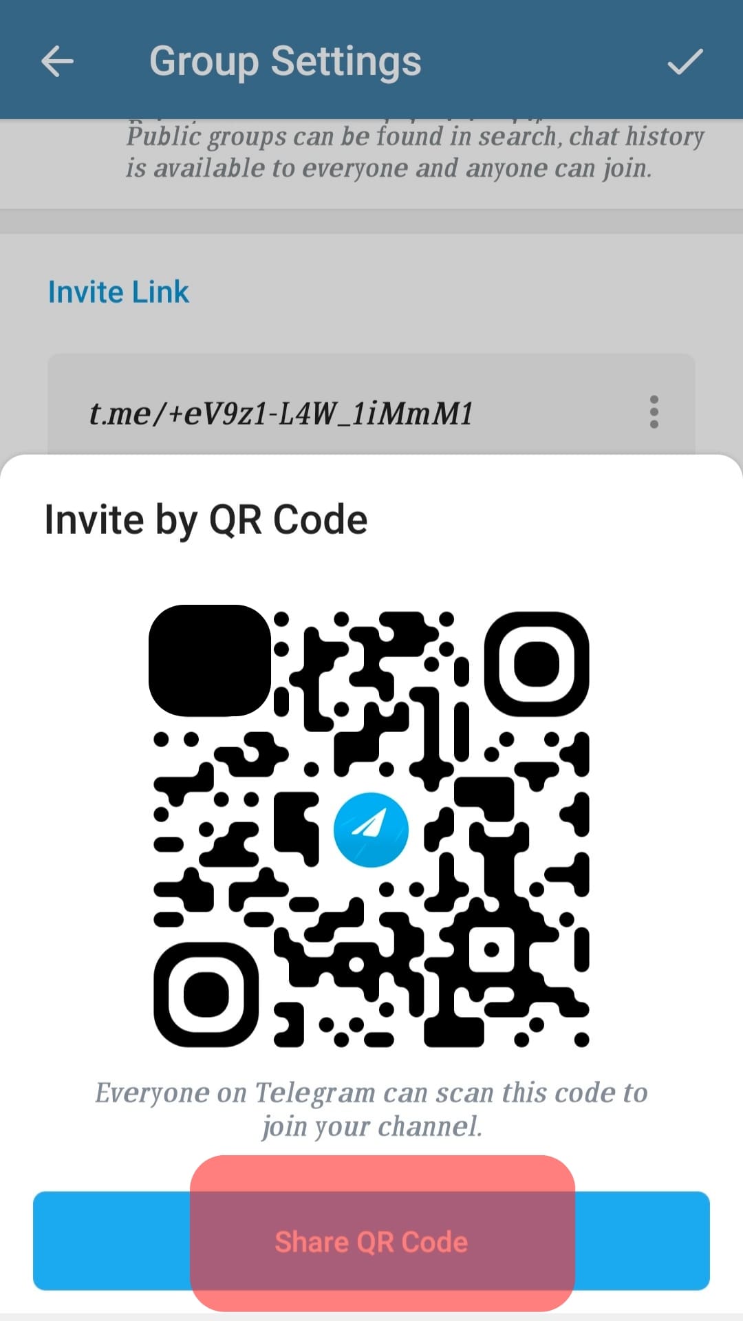 Tap The Share Qr Code Button