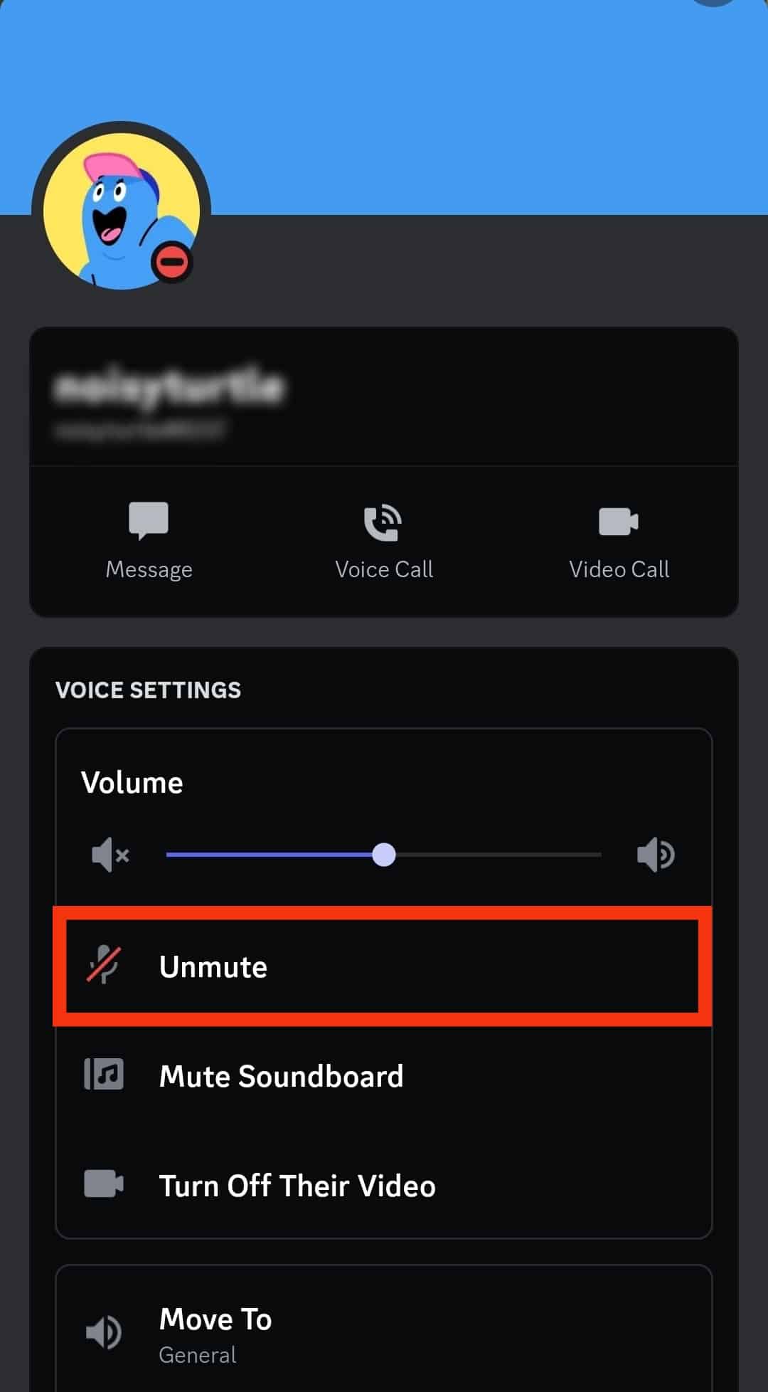 Tap The Unmute Option