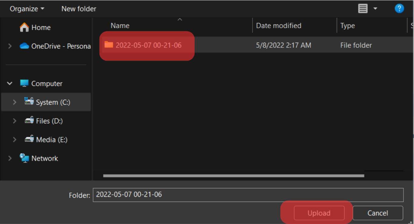 Tap The Upload Button