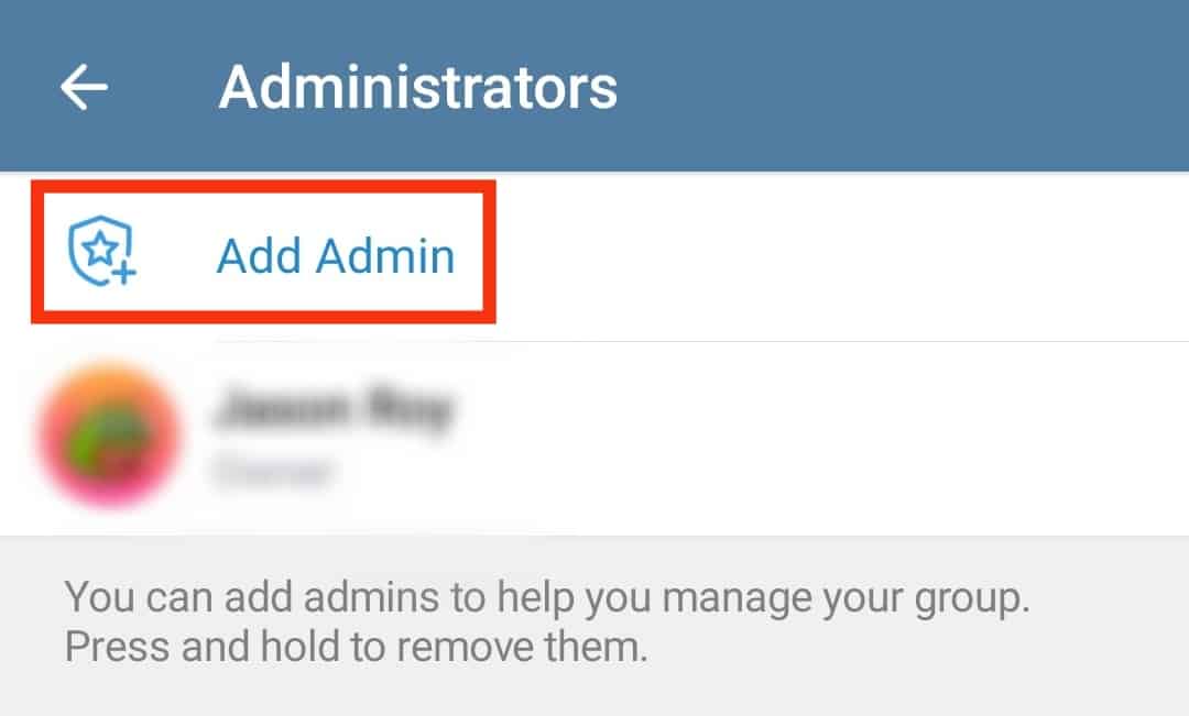 Tap The Add Admin Option