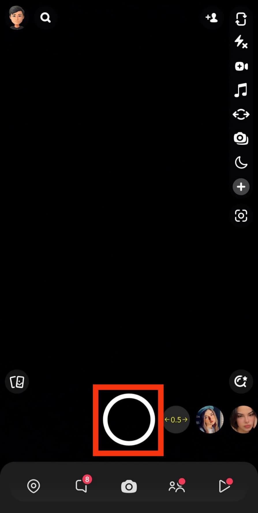 Tap The Camera Button