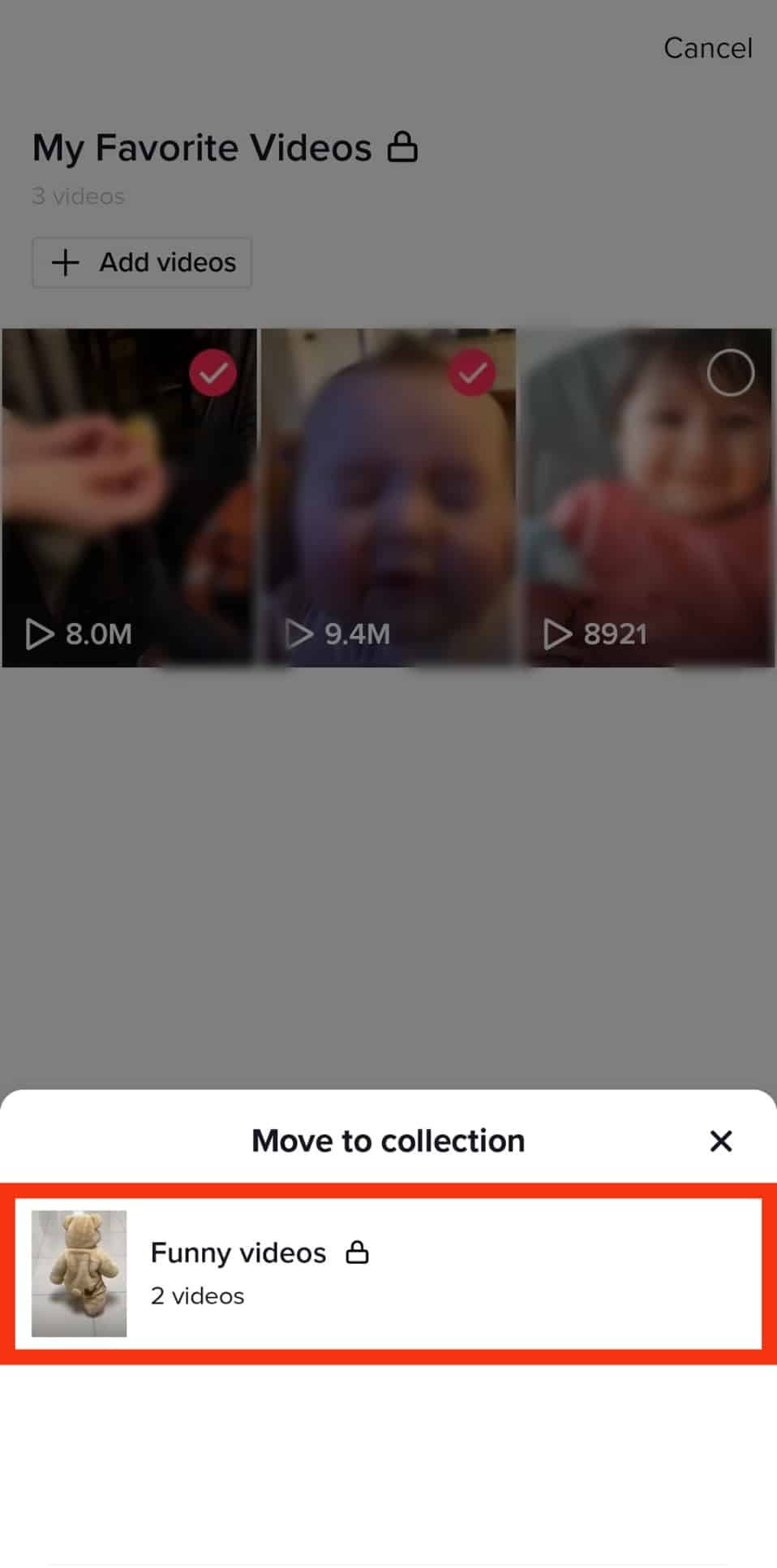 Tap The Folder To Which You Want To Move The Videos