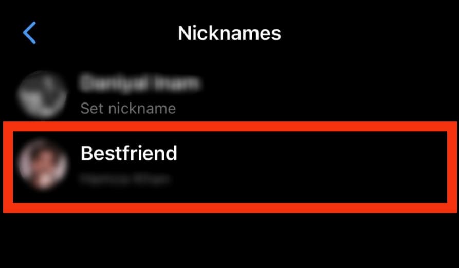 Tap The Nickname You Want To Delete