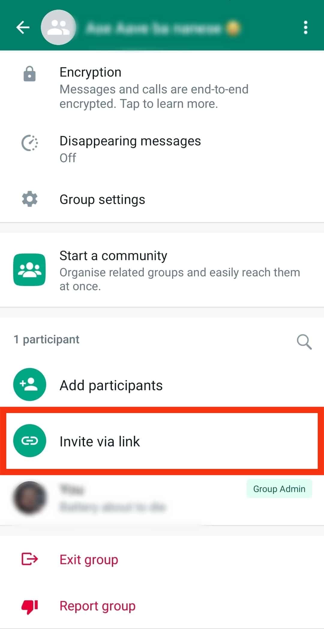 Tap The Option For Invite Via Link