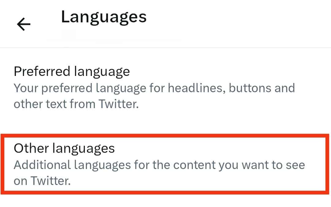 Tap The Option For Other Languages