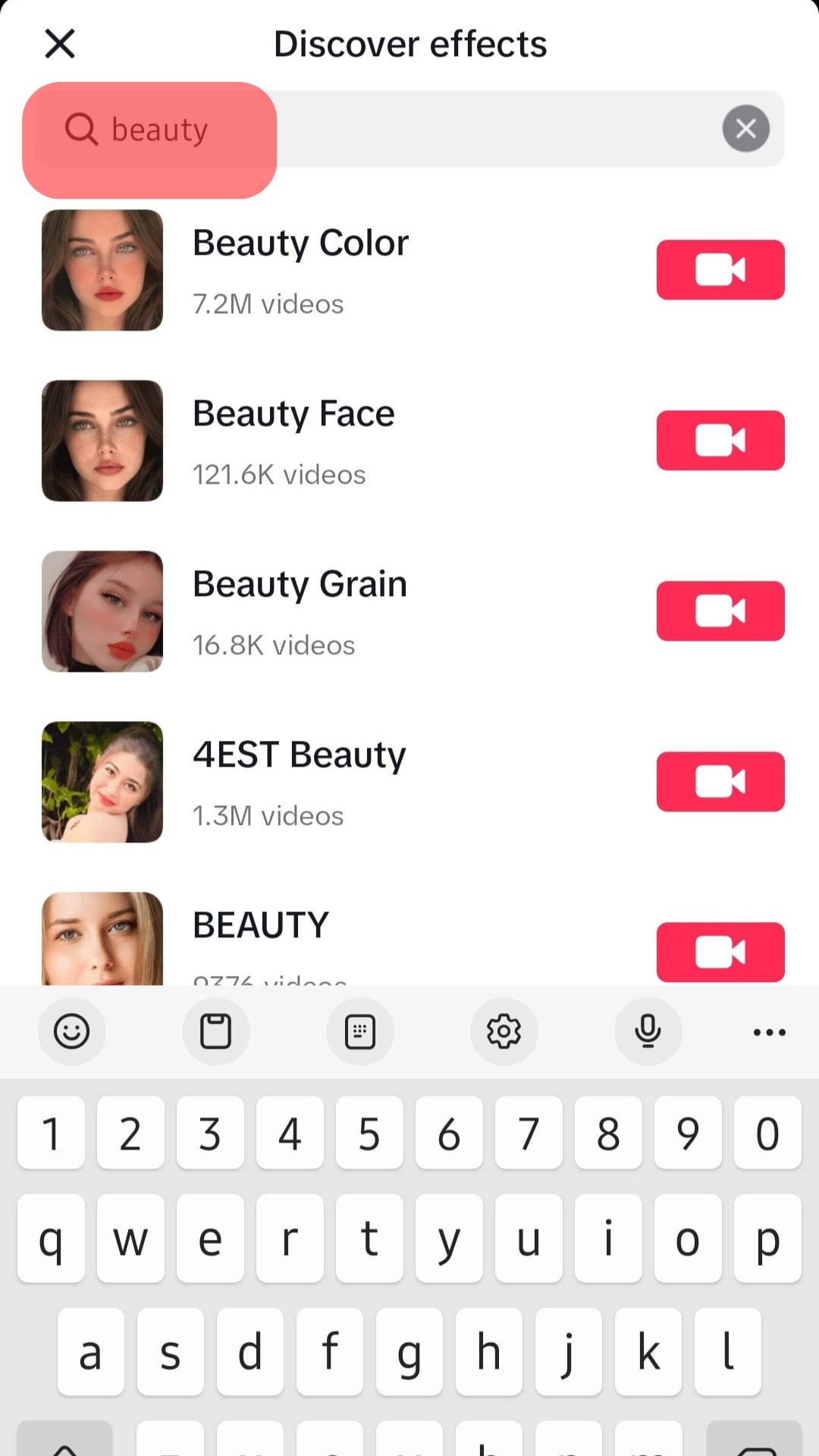 Tap The Search Button And Search For Beauty.