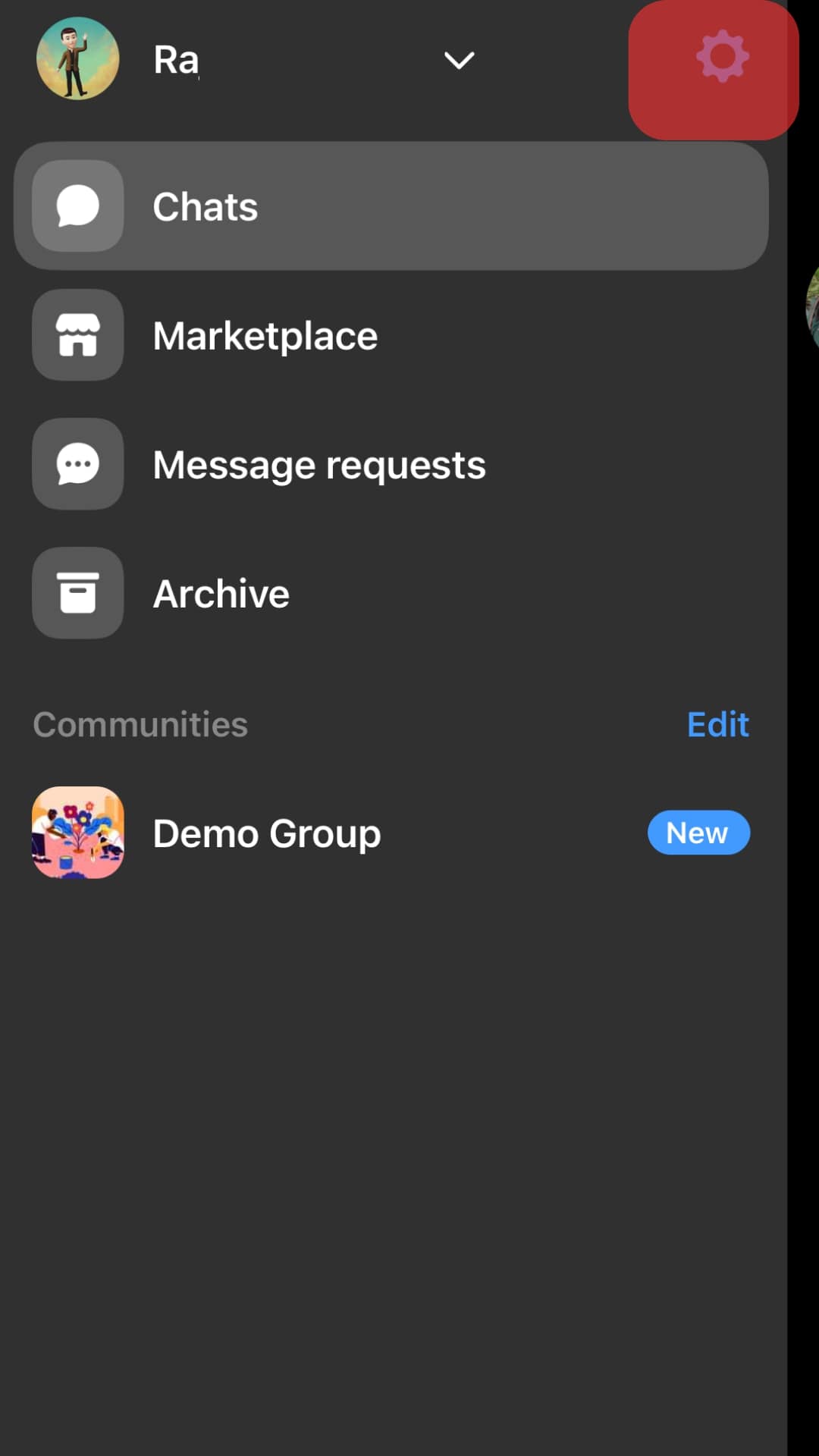 Tap The Settings Icon Messenger