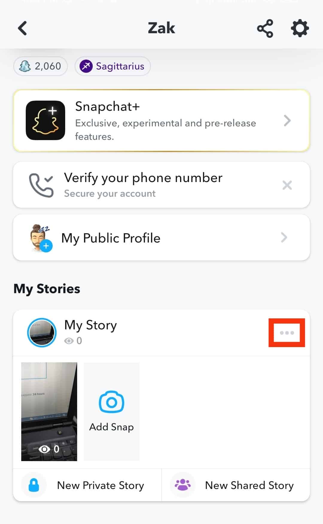 Tap The Three Dots Next To Your Story
