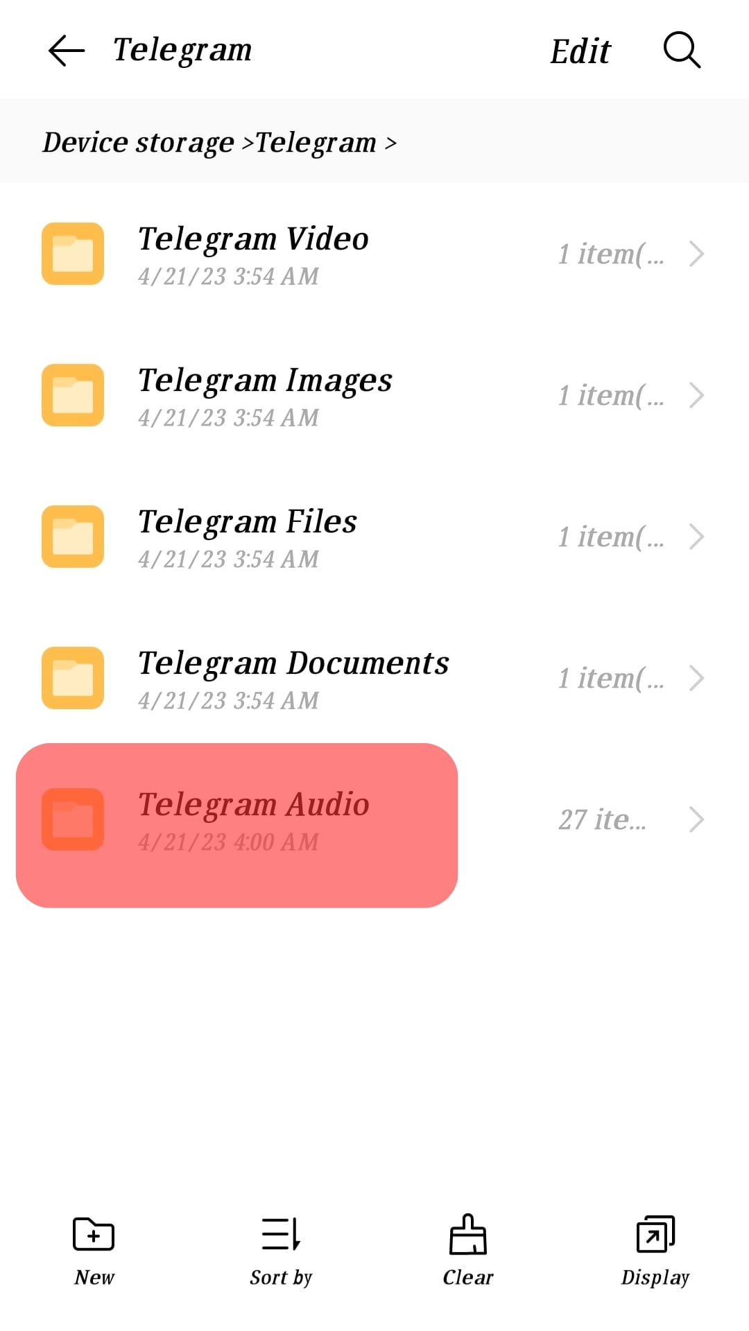 Telegram Audio Subdirectory