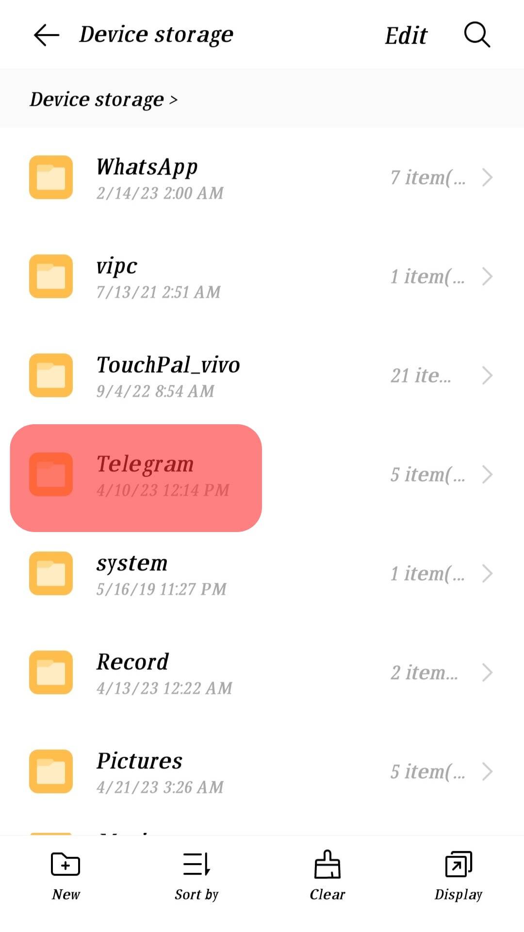 Telegram Folder Android
