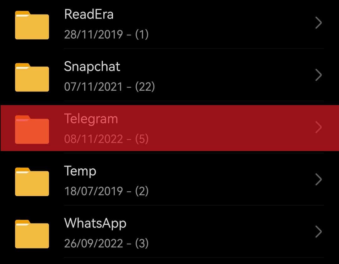 Telegram Folder On Android