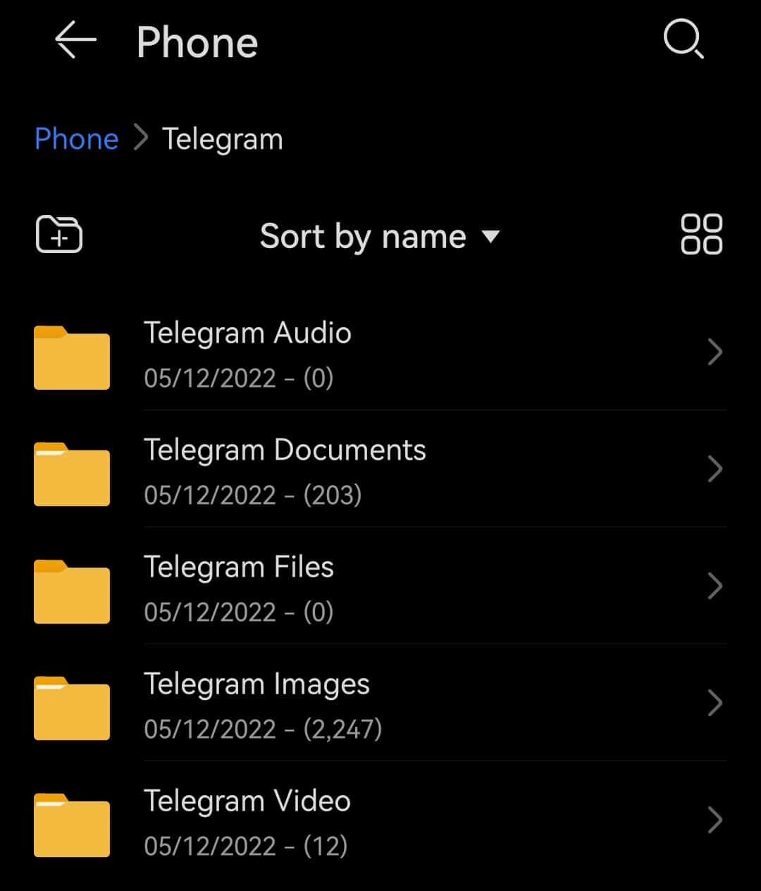 Telegram Subfolders On Android