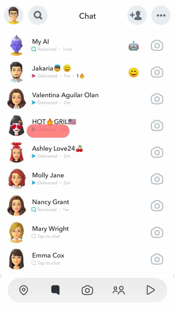 The Opened Icons On Snapchat