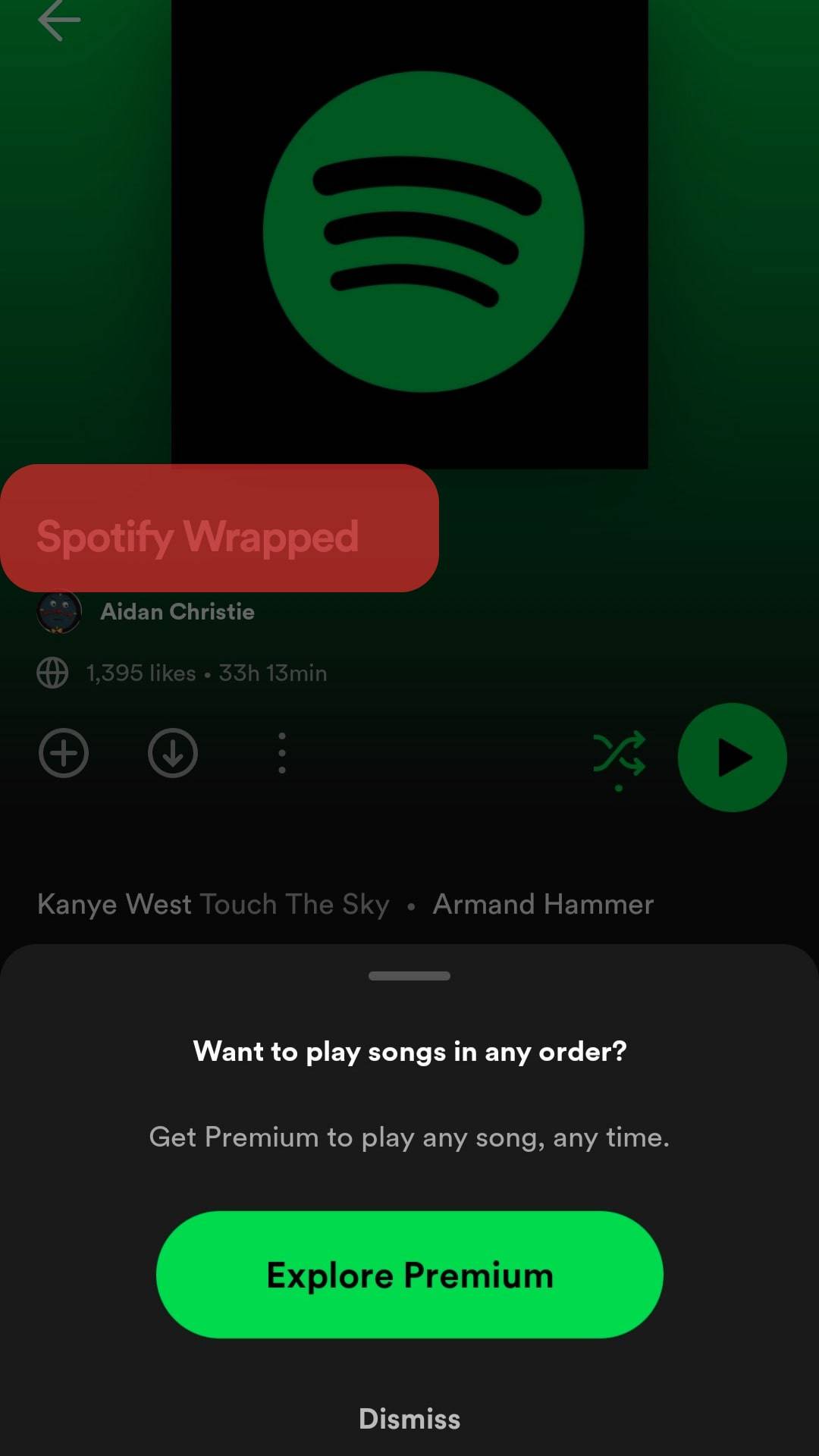 The Spotify Wrapped Should Pop Up On Your Screen.