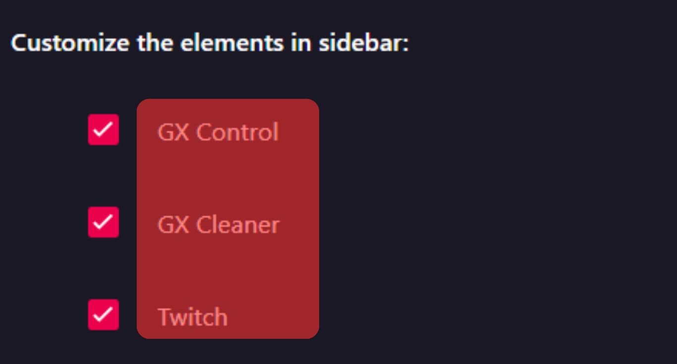 The Supported Sidebar Elements Will Open.