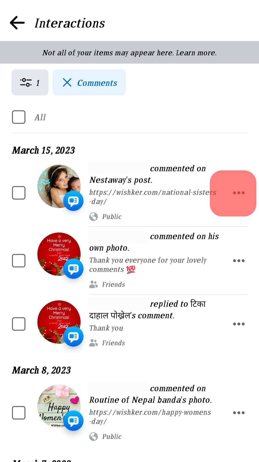 Three Dots Next To The Comment Facebook Mobile