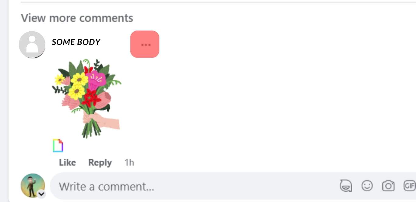 Three Dots Beside The Gif Comment