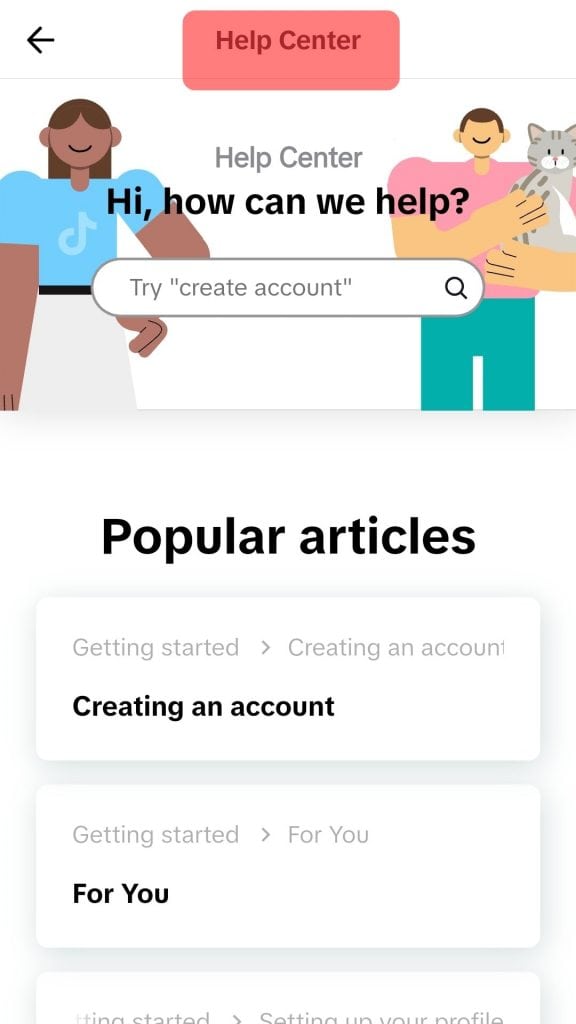 Tiktok Help Center