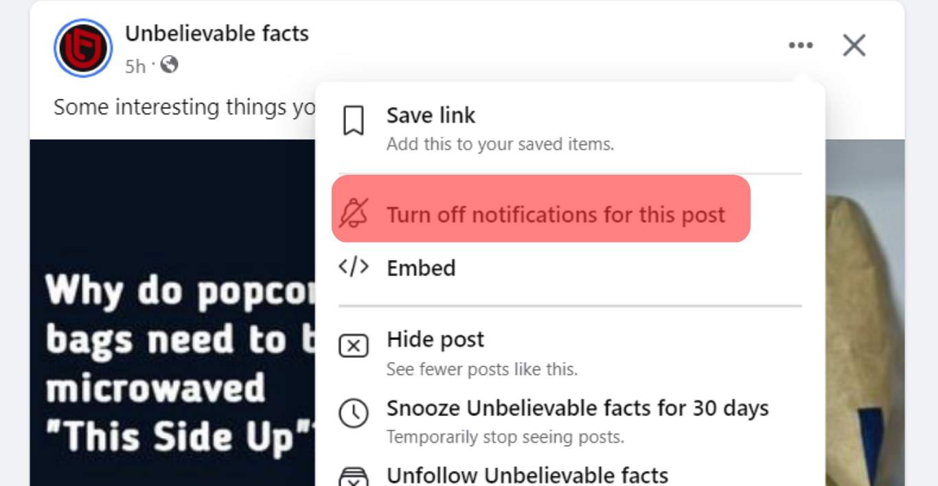 Turn Off Notifications For This Post.