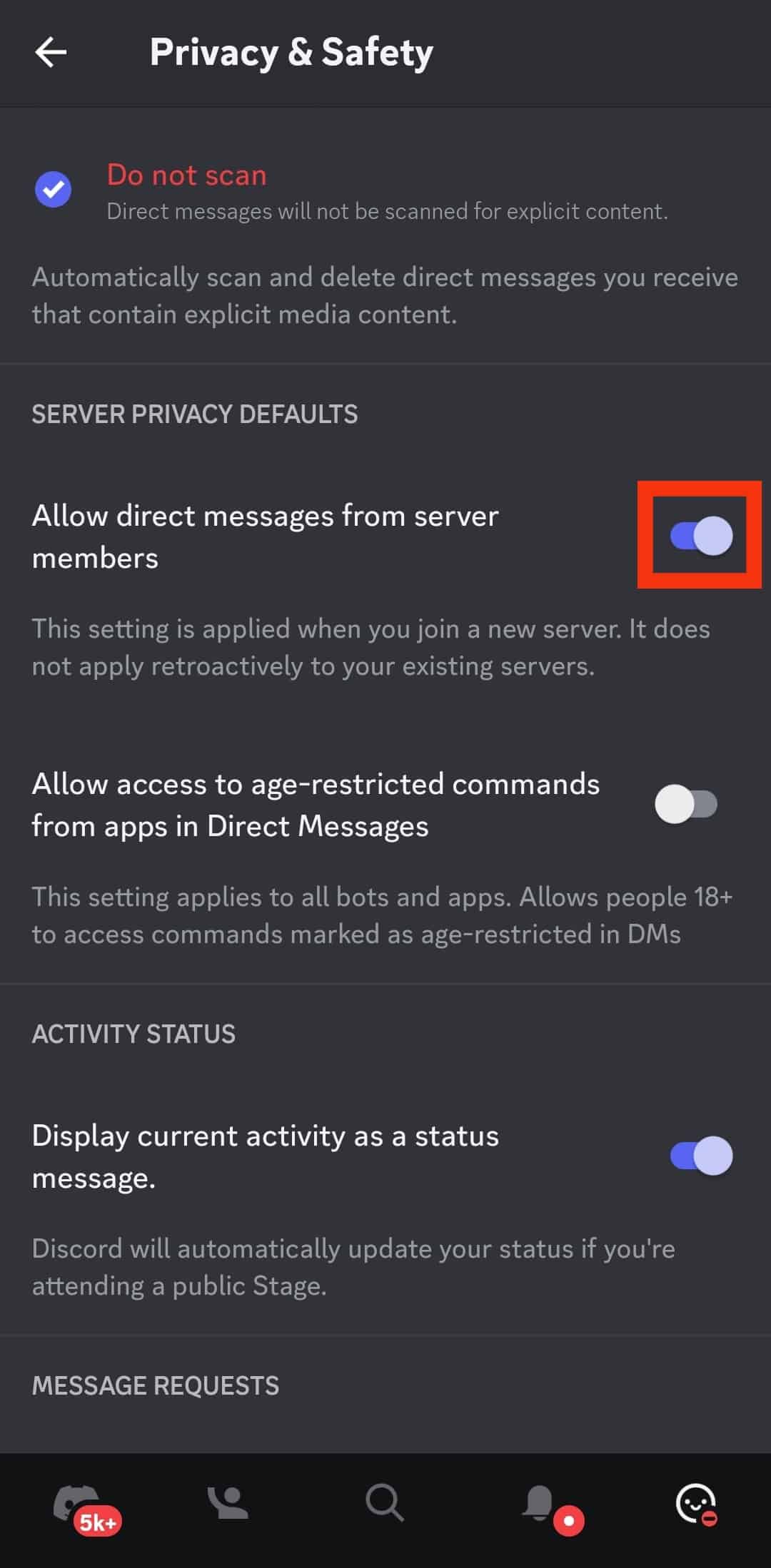 Turn Off Allow Direct Messages From Server Members